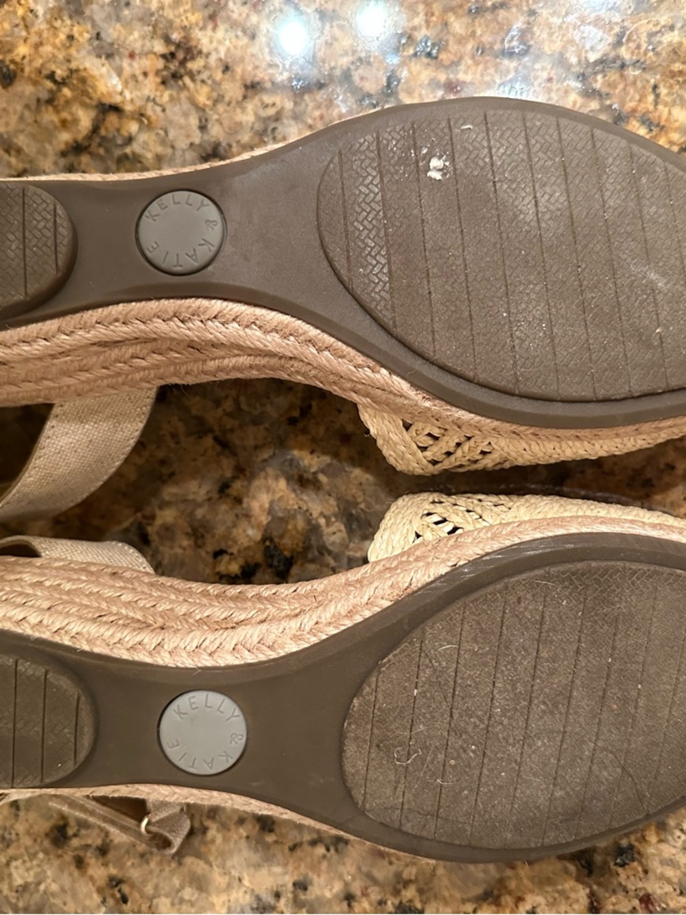 Kelly & Katie Beige Woven Espadrille Platform Sandals - Picture 4 of 4